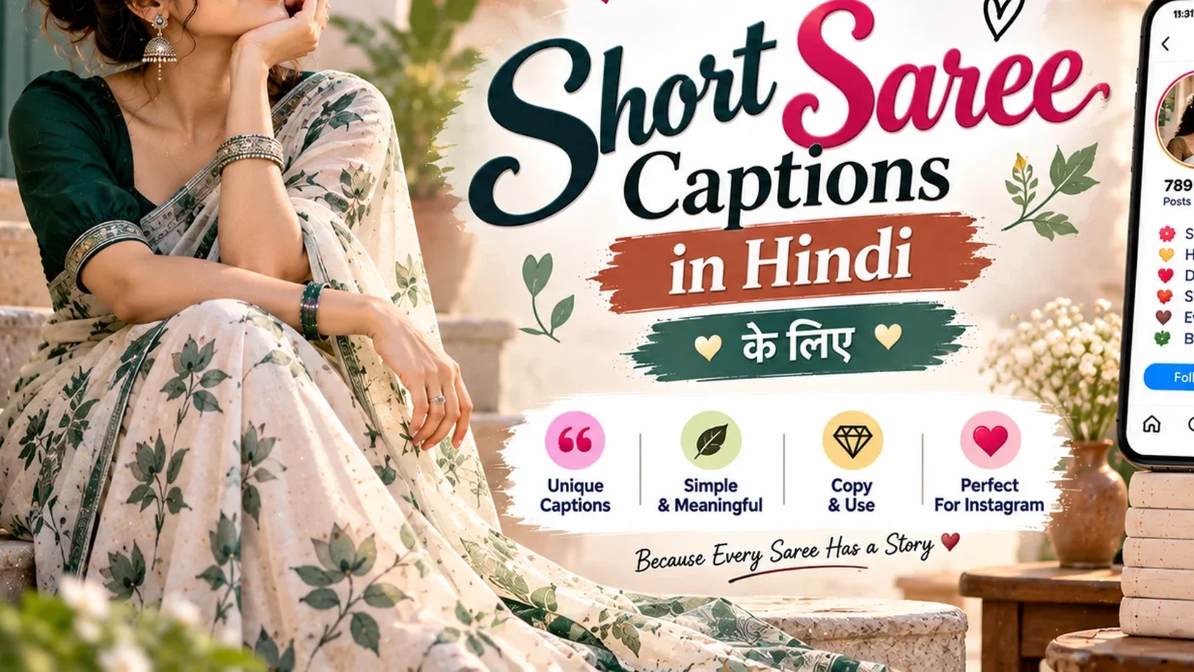 Short Saree Captions in Hindi