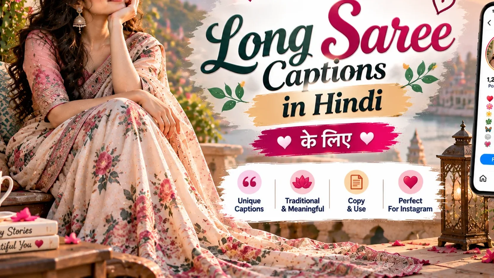 Long Saree Captions in Hindi