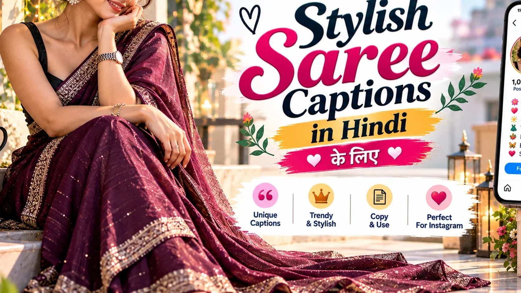 Stylish Saree Captions in Hindi