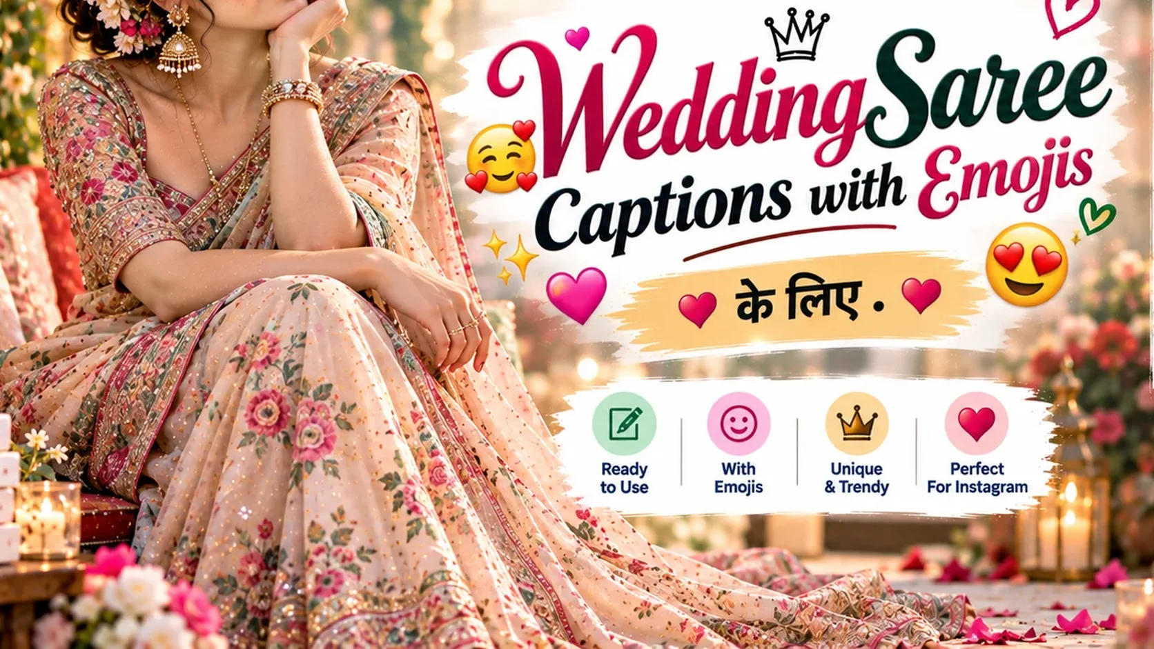 Saree Captions with Emojis
