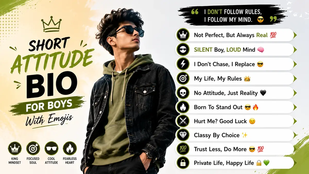 short attitude bio for boys
