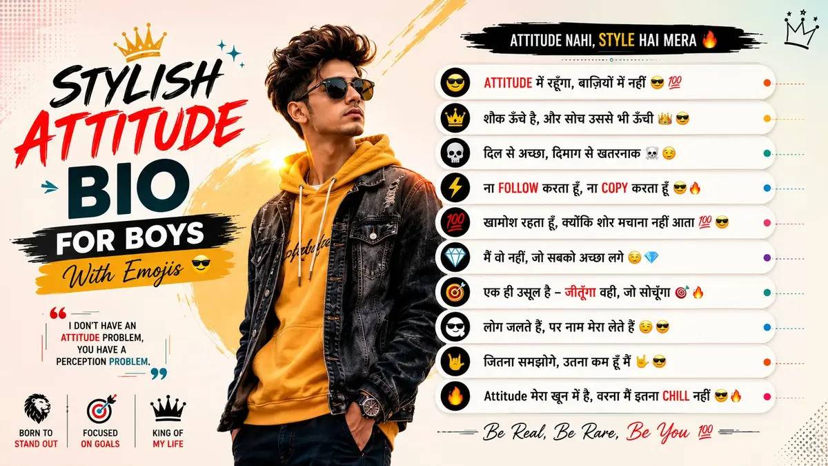 stylish attitude bio for boys