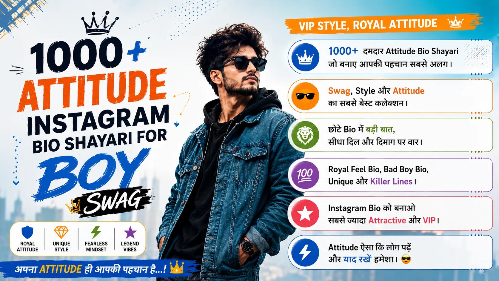 35+ Attitude Instagram Bio Shayari for Boy (Swag)
